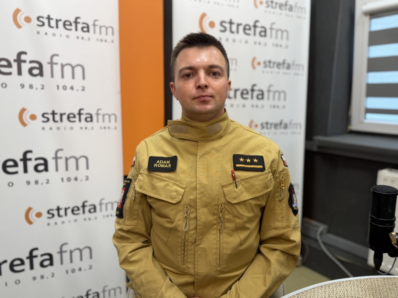 Kpt Adam Romas - Rzecznik prasowy KM PSP w Piotrkowie